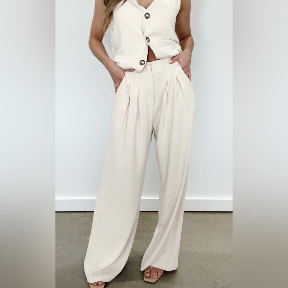 Promesa Cream Wide Leg Pants